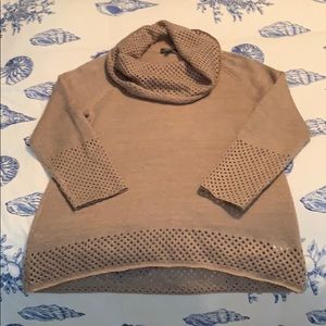 Neiman Marcus cowl neck sweater light brown sz XL